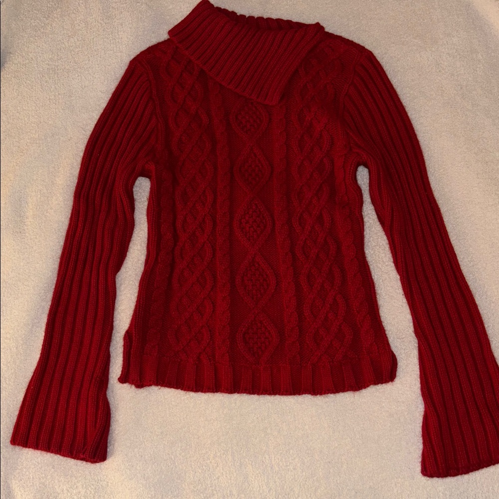 Bell Sleeve Cable Knit Sweater